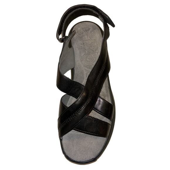 MBT Women's Habari Strappy Leather Sandals Black Size 9 Rocker Toning Open Toe - Picture 6 of 12